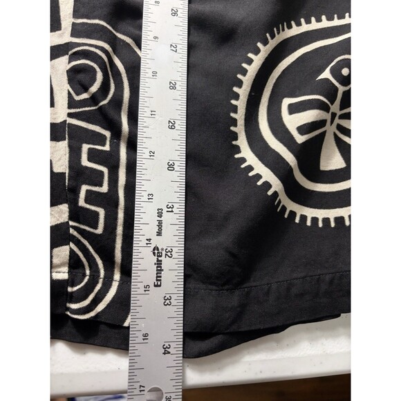 Ashro Skirt Women Black Tribal Midi A-Line Drawstring Rayon Mid Rise XL - Picture 13 of 14